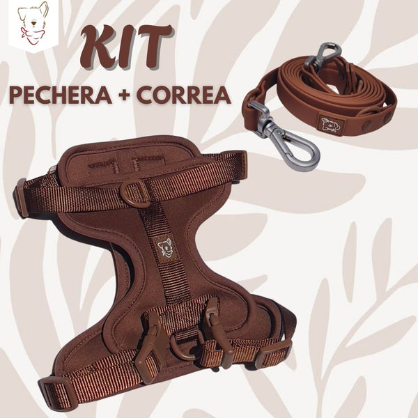 Pechera café + correa manos libre